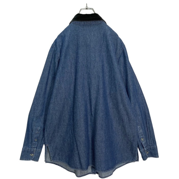 90s FADED GLORY zip-up L/S switching denim shirt | Vintage.City 빈티지숍, 빈티지 코디 정보