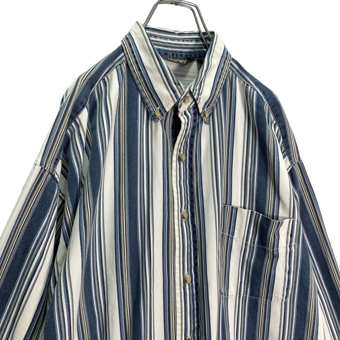 90s J.J.Morley L/S cotton mulch stripe shirt | Vintage.City 빈티지숍, 빈티지 코디 정보
