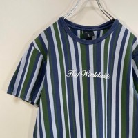 HUF multi stripe T-shirt size M 配送C ハフ　センター刺繍ロゴ　マルチストライプ | Vintage.City 빈티지숍, 빈티지 코디 정보