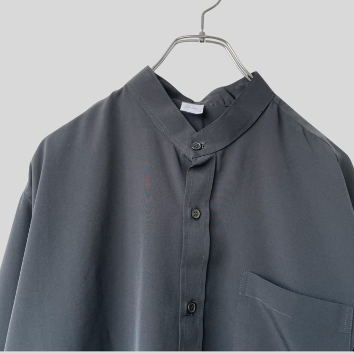 Polyester band collar shirt バンドカラーシャツ | Vintage.City 古着屋、古着コーデ情報を発信