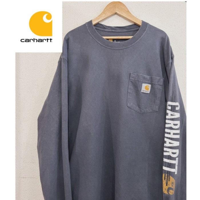 Carhartt アームロゴ ロンt ポケット 長袖 Tシャツ カーハート フェードグレー M | Vintage.City 빈티지숍, 빈티지 코디 정보