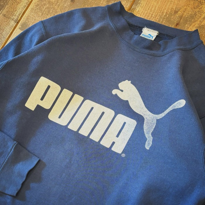 90s USA製 スウェット PUMA ロゴ トレーナー アメリカ製 ネイビー M | Vintage.City 빈티지숍, 빈티지 코디 정보