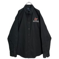 90-00s LANDS' END L/S ''LT'' embroidered black shirt | Vintage.City 古着屋、古着コーデ情報を発信