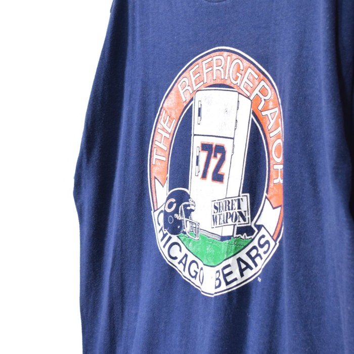 80s NFL シカゴベアーズ ウィリアムペリー ヴィンテージＴシャツ アメフト 紺 冷蔵庫 袖裾シングル サイズXL相当 古着 @BZ0233 | Vintage.City 古着屋、古着コーデ情報を発信