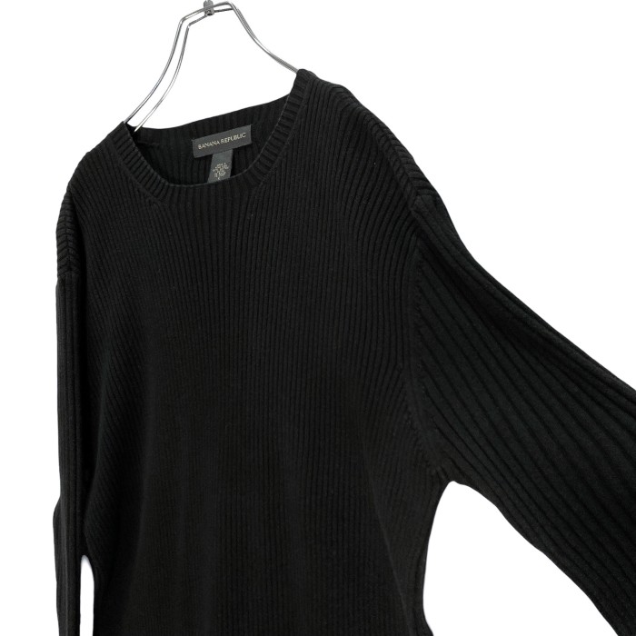 90s BANANA REPUBLIC L/S black cotton rib knit sewn | Vintage.City 빈티지숍, 빈티지 코디 정보
