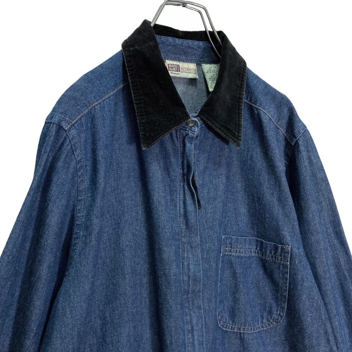 90s FADED GLORY zip-up L/S switching denim shirt | Vintage.City 古着屋、古着コーデ情報を発信