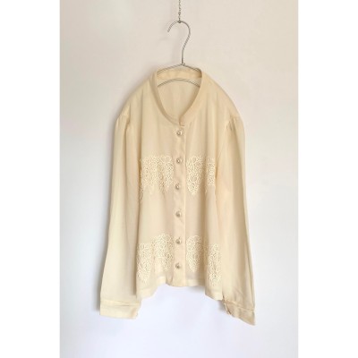 Vintage 80s retro botanical lace blouse レトロ ヴィンテージ 古着 ボタニカル レース シアー オフホワイト ブラウス | Vintage.City Vintage Shops, Vintage Fashion Trends