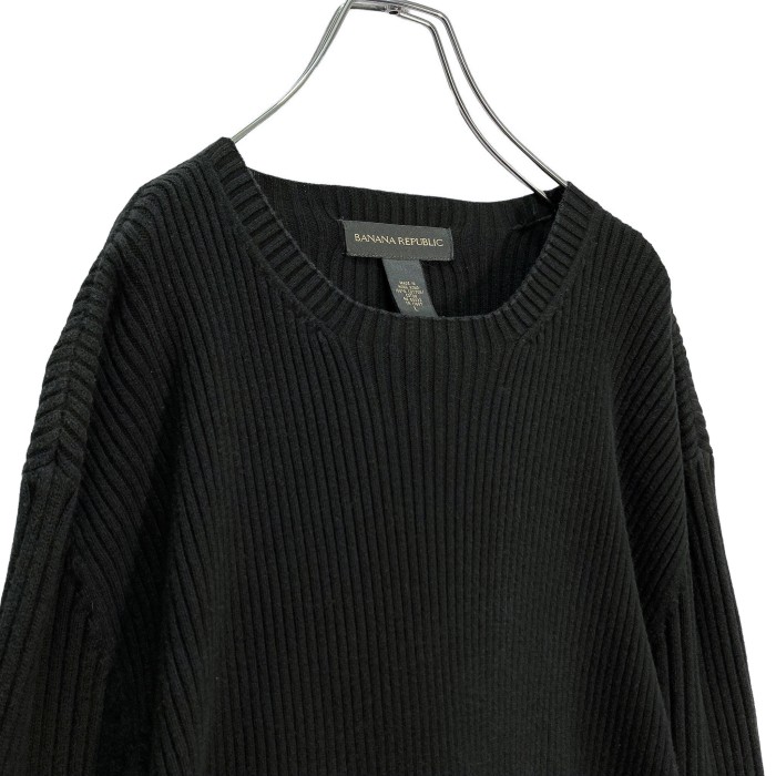 90s BANANA REPUBLIC L/S black cotton rib knit sewn | Vintage.City 빈티지숍, 빈티지 코디 정보