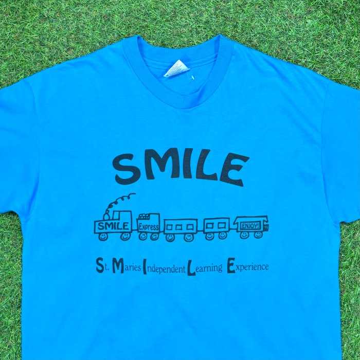 【Men's】90s SMILE ブルー Tシャツ / Made In USA Vintege ヴィンテージ 古着 ティーシャツ T-Shirts 青 | Vintage.City 빈티지숍, 빈티지 코디 정보