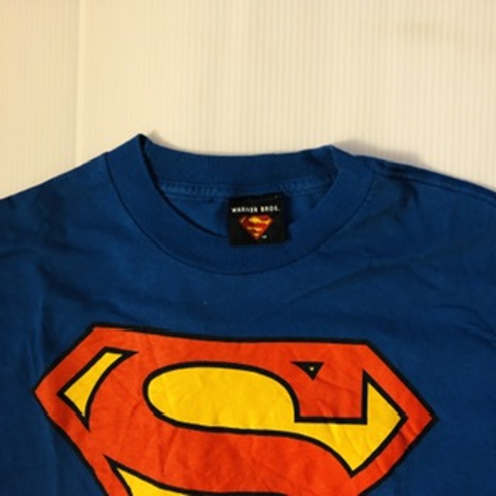 WARNER BROS. スーパーマン　M ビッグロゴTシャツ　ブルー | Vintage.City 古着屋、古着コーデ情報を発信