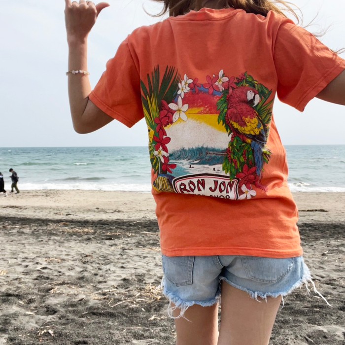 【RONJON SURF SHOP】90's Ronjon Surf Shop orange T-shirt (men's S) | Vintage.City 빈티지숍, 빈티지 코디 정보