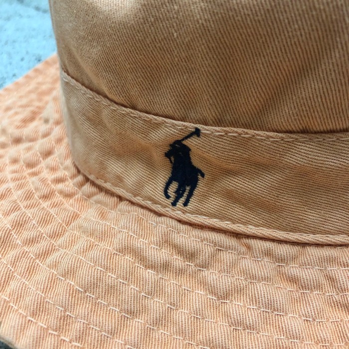 90s POLO RALPH LAUREN/Pony Logo Bucket Hat/USA製/L/ポニーロゴ/バケットハット/刺繍ロゴ/オレンジ/ポロラルフローレン/アメカジ/古着/ヴィンテージ | Vintage.City 빈티지숍, 빈티지 코디 정보