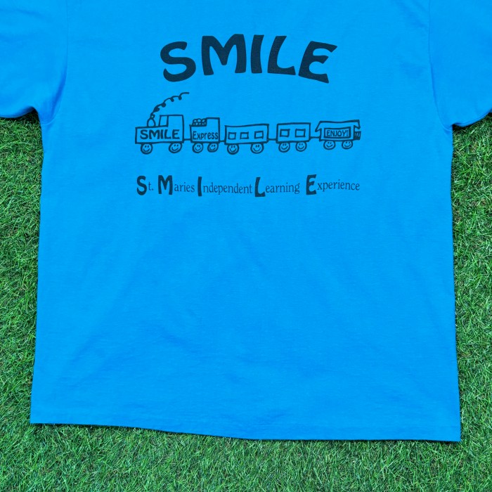 【Men's】90s SMILE ブルー Tシャツ / Made In USA Vintege ヴィンテージ 古着 ティーシャツ T-Shirts 青 | Vintage.City 빈티지숍, 빈티지 코디 정보