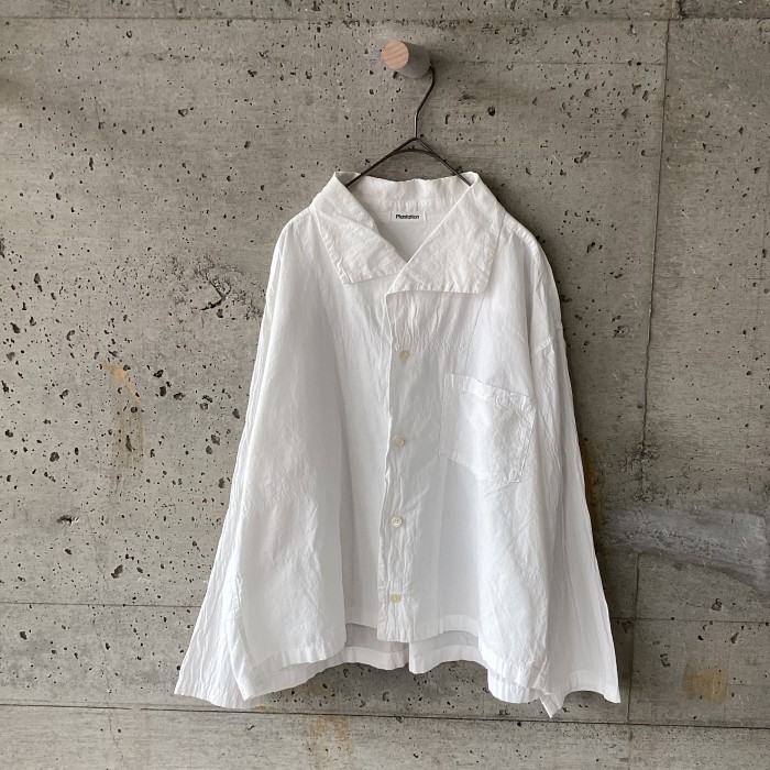 Plantation white wrinkled shirt | Vintage.City 古着屋、古着コーデ情報を発信