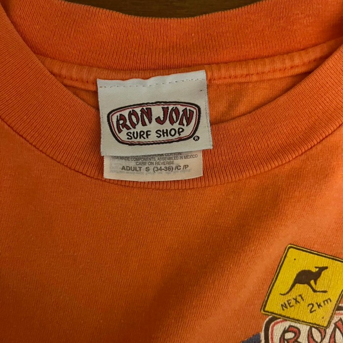 【RONJON SURF SHOP】90's Ronjon Surf Shop orange T-shirt (men's S) | Vintage.City 빈티지숍, 빈티지 코디 정보