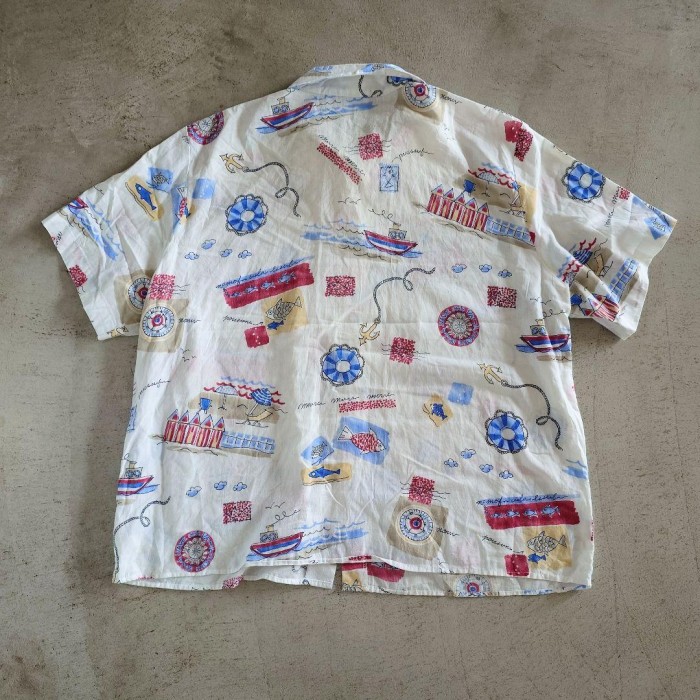 古着　Used aloha shirts アメリカ製　ビーチ柄　オープンカラーシャツ　アロハシャツ　L相当 | Vintage.City 古着屋、古着コーデ情報を発信
