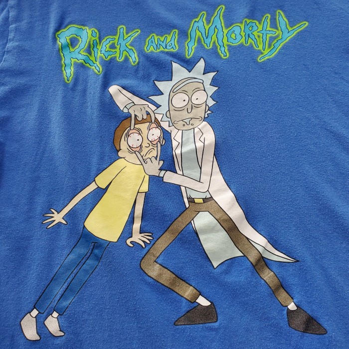 rick and morty リックアンドモーティ プリントティーシャツ 古着青 | Vintage.City 古着屋、古着コーデ情報を発信