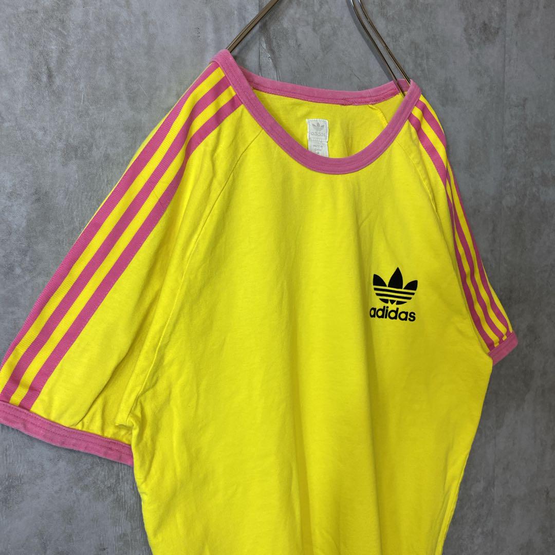 adidas logo ringer t-shirt size M 配送A アディダス トレフォイル 