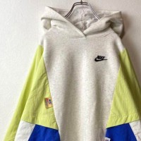 NIKE switching hoodie size M 配送B ナイキ　スイッチングパーカー　マルチロゴ　ナイロン切替 | Vintage.City 古着屋、古着コーデ情報を発信