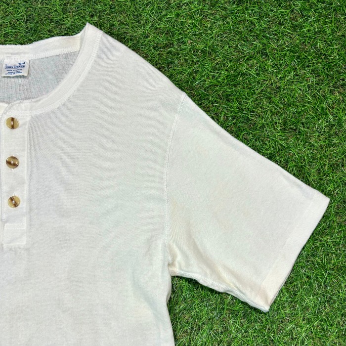 【Men's】80s ホワイト ヘンリーネック Tシャツ / Made In USA Vintage ヴィンテージ 古着 半袖 ティーシャツ T-Shirts | Vintage.City 古着屋、古着コーデ情報を発信