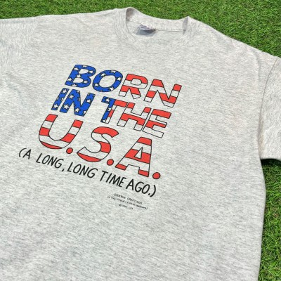 【Men's】90s BORN IN THE USA 半袖 Tシャツ / Made In USA Vintage　ヴィンテージ 古着 ティーシャツ T-Shirts  霜降り グレー | Vintage.City 古着屋、古着コーデ情報を発信