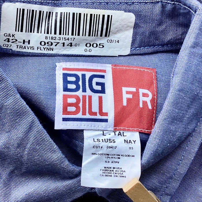 USA製　BIG BILL デッドストック　未使用　ワークシャツ | Vintage.City 古着屋、古着コーデ情報を発信