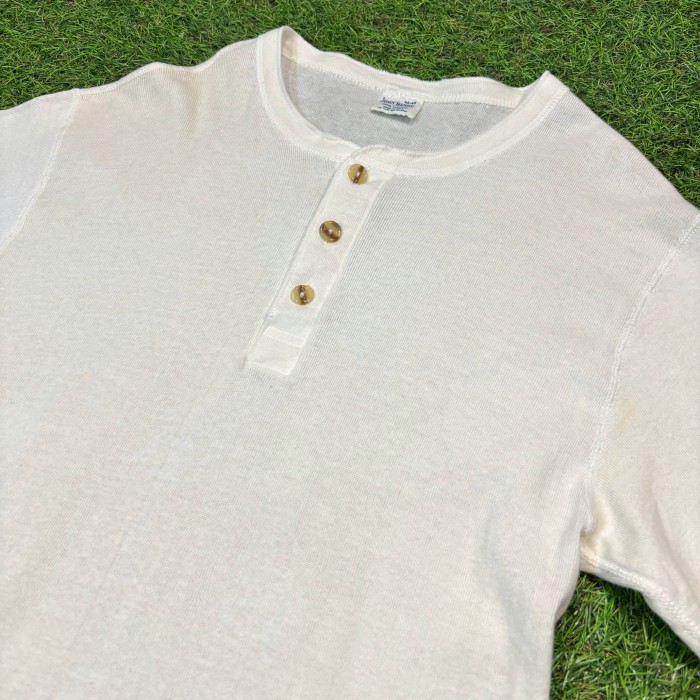 【Men's】80s ホワイト ヘンリーネック Tシャツ / Made In USA Vintage ヴィンテージ 古着 半袖 ティーシャツ T-Shirts | Vintage.City 古着屋、古着コーデ情報を発信