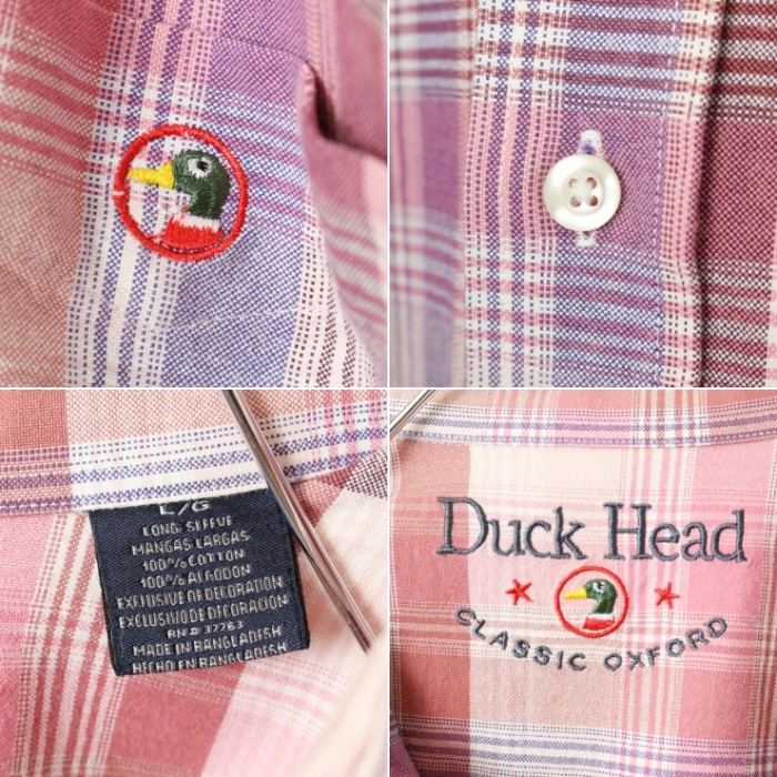 ビッグサイズ USA Duck Head チェック ボタンダウン シャツ ピンク メンズL 長袖 アメリカ古着 | Vintage.City 古着屋、古着コーデ情報を発信