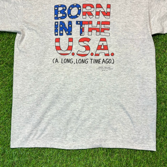 【Men's】90s BORN IN THE USA 半袖 Tシャツ / Made In USA Vintage　ヴィンテージ 古着 ティーシャツ T-Shirts  霜降り グレー | Vintage.City 古着屋、古着コーデ情報を発信