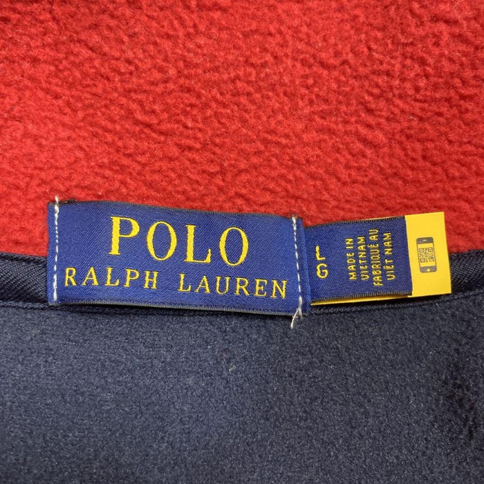 POLO RALPH LAUREN halfzip fleece sweat size L 配送A ラルフローレン　センタービッグ刺繍ロゴ　ハーフジップフリーススウェット | Vintage.City 古着屋、古着コーデ情報を発信