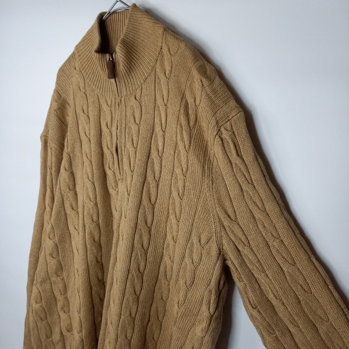90s　ラルフローレン　ハーフジップ　ニット　セーター　3D　ベージュ　XXL | Vintage.City 古着屋、古着コーデ情報を発信