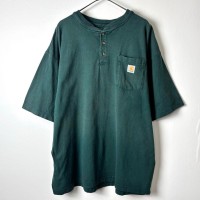 古着 カーハート Tシャツ ヘンリーネック 刺繍ロゴ 厚手 グリーン XL | Vintage.City 빈티지숍, 빈티지 코디 정보