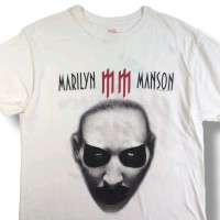 [169]マリリン・マンソン フェイス ロックTシャツ ホワイト M | Vintage.City 빈티지숍, 빈티지 코디 정보