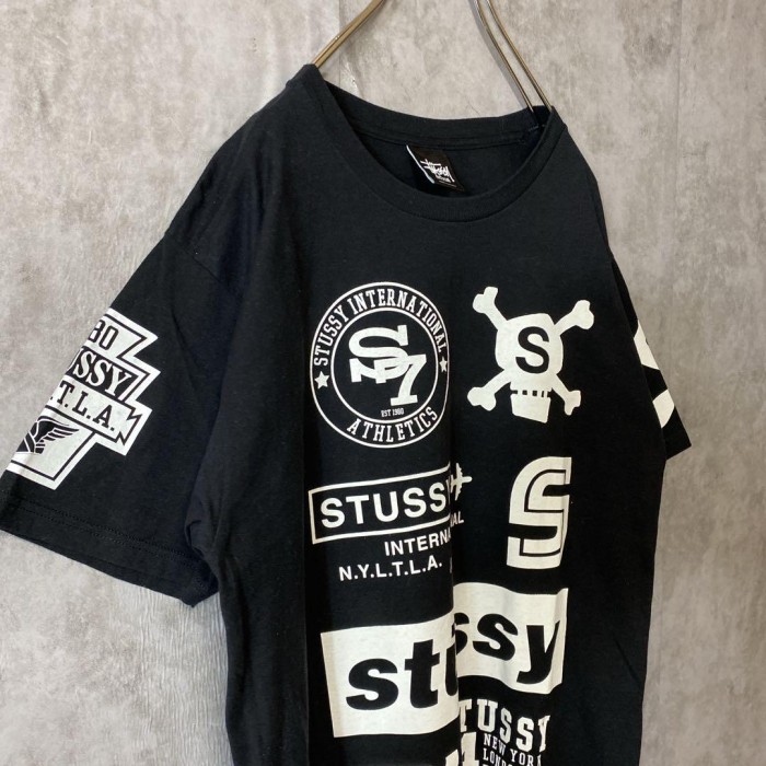 STUSSY multi design logo T-shirt size M 配送A ステューシー　マルチロゴTシャツ　スカル | Vintage.City 古着屋、古着コーデ情報を発信