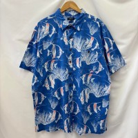USA古着 シャツ 半袖 柄シャツ アロハ 総柄 魚 珊瑚 サンゴ ブルー XL | Vintage.City 古着屋、古着コーデ情報を発信