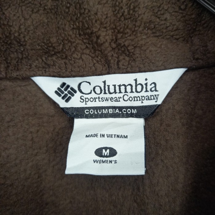 コロンビア　ジップアップ　フリース　ジャケット　ブルゾン　刺繍ロゴ　ブラウン　M | Vintage.City 古着屋、古着コーデ情報を発信