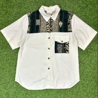 【Lady's】90s ボタニカル ＆ エスニック 柄 半袖 シャツ / Made In USA Vintage ヴィンテージ 古着 半袖シャツ 白 ホワイト | Vintage.City Vintage Shops, Vintage Fashion Trends