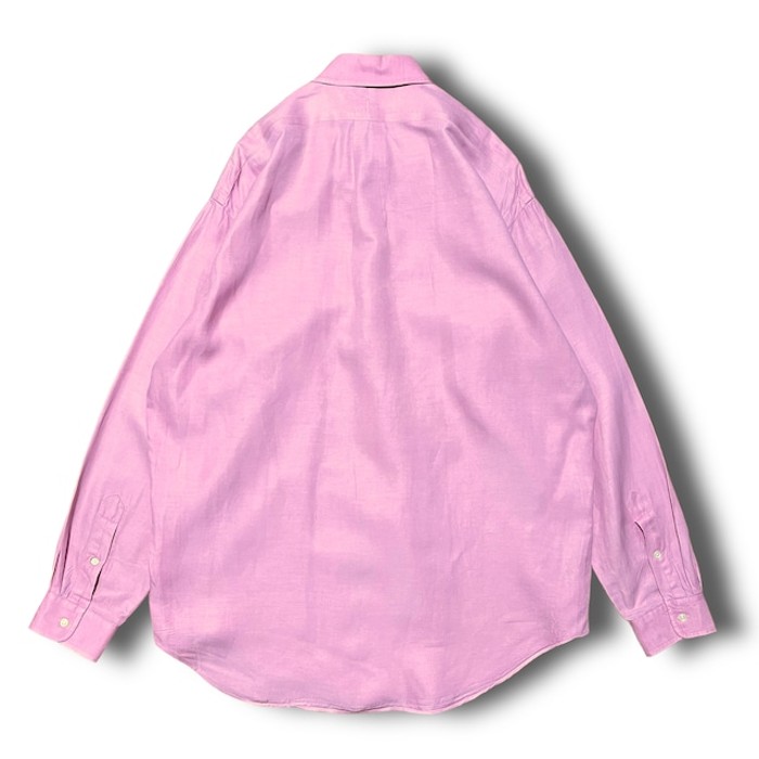 【Ralph Lauren】1990's シルクリネンボタンダウンシャツ ピンク | Vintage.City 古着屋、古着コーデ情報を発信
