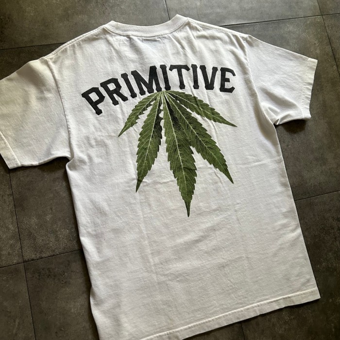 primitive プリミティブ ガンジャtシャツ M ホワイト | Vintage.City 古着屋、古着コーデ情報を発信