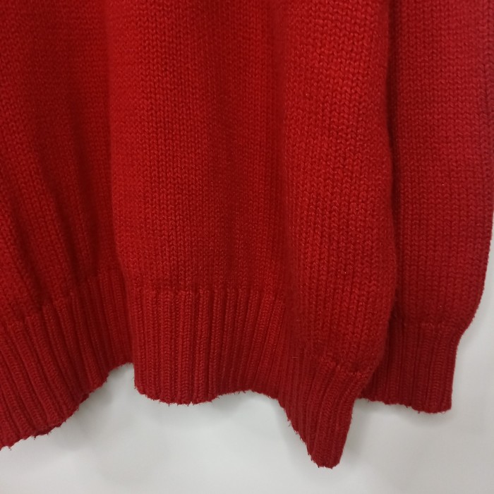 ラルフローレン　ハーフジップ　コットンニット　セーター　刺繍ロゴ　レッド　XL | Vintage.City 빈티지숍, 빈티지 코디 정보