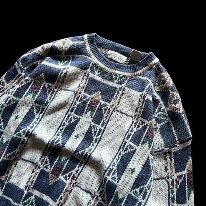 e16/VAN HEUSEN/design knit/long sleeve/sweater/tops/mulch color/men's/sizeL | Vintage.City 古着屋、古着コーデ情報を発信