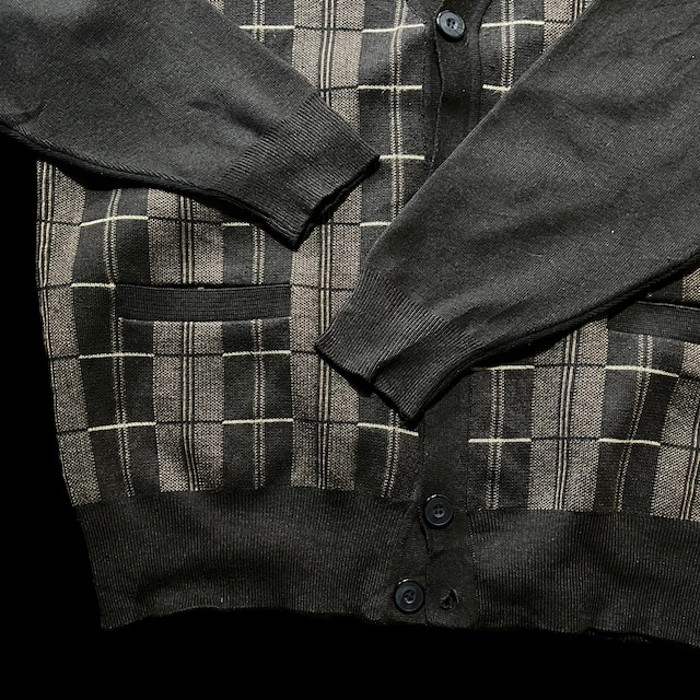 e15/SERGIO LOUIS/design knit/long sleeve/cardigan/tops/brown color/men's/sizeL 総柄ニット デザインニット トップス ブラウン メンズL | Vintage.City 古着屋、古着コーデ情報を発信