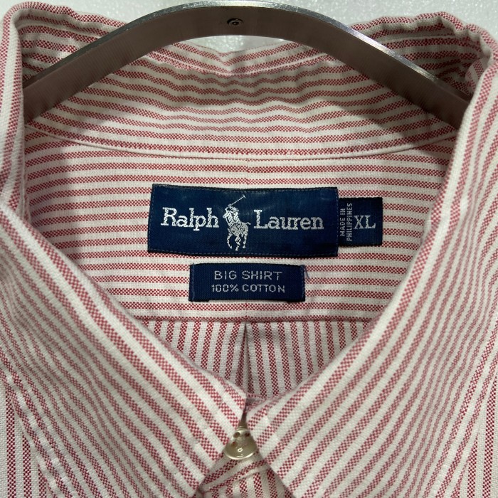 90s RalphLauren BIGSHIRT ストライプシャツ ピンク XL | Vintage.City 古着屋、古着コーデ情報を発信