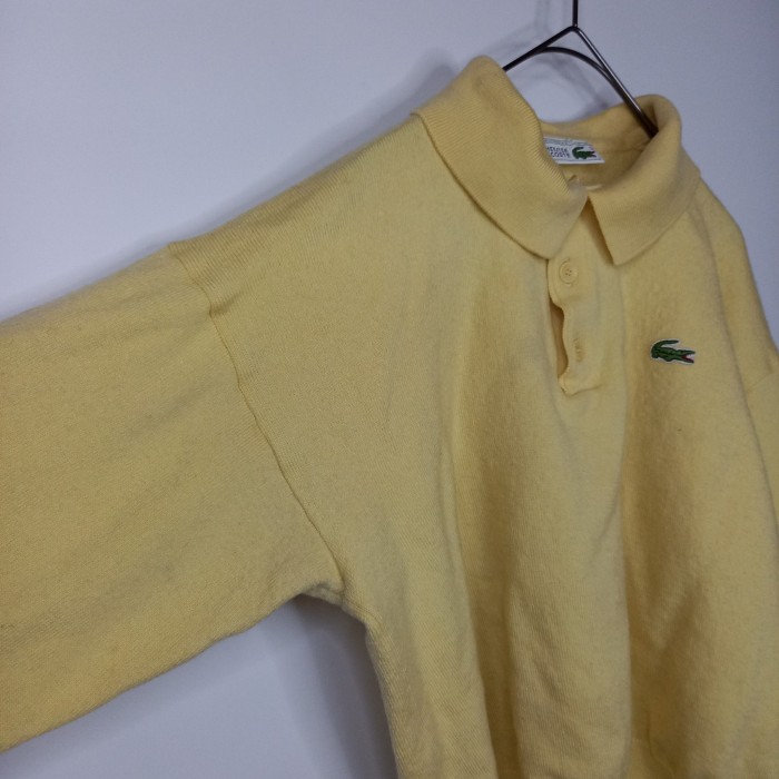 80s　フレンチラコステ　ニットポロシャツ　長袖　刺繍ロゴ　Y2K　イエロー　4 | Vintage.City 古着屋、古着コーデ情報を発信