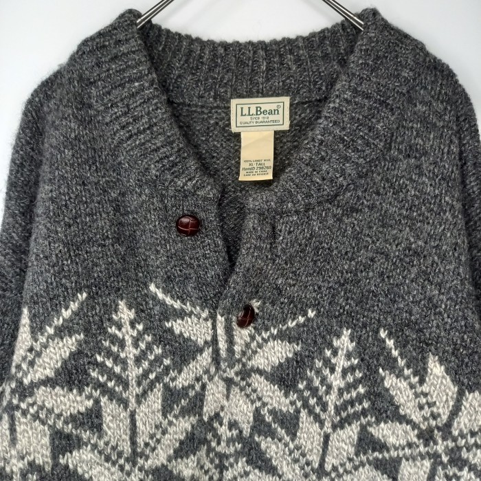 エルエルビーン　ラムウール　ニット　セーター　ボタン　ノルディック　グレー　XL | Vintage.City 古着屋、古着コーデ情報を発信