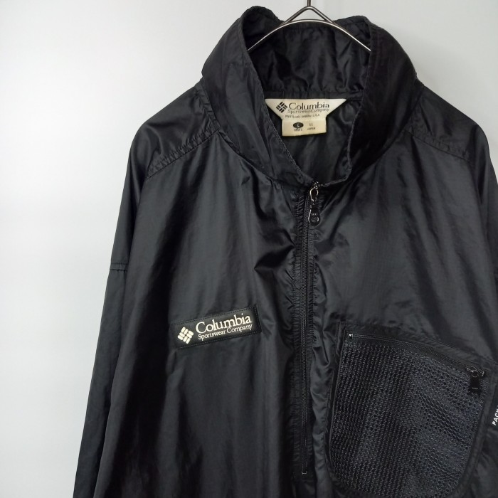 90s　コロンビア　ハーフジップ　ナイロンプルオーバー　ジャケット　ブラック　XL | Vintage.City 빈티지숍, 빈티지 코디 정보