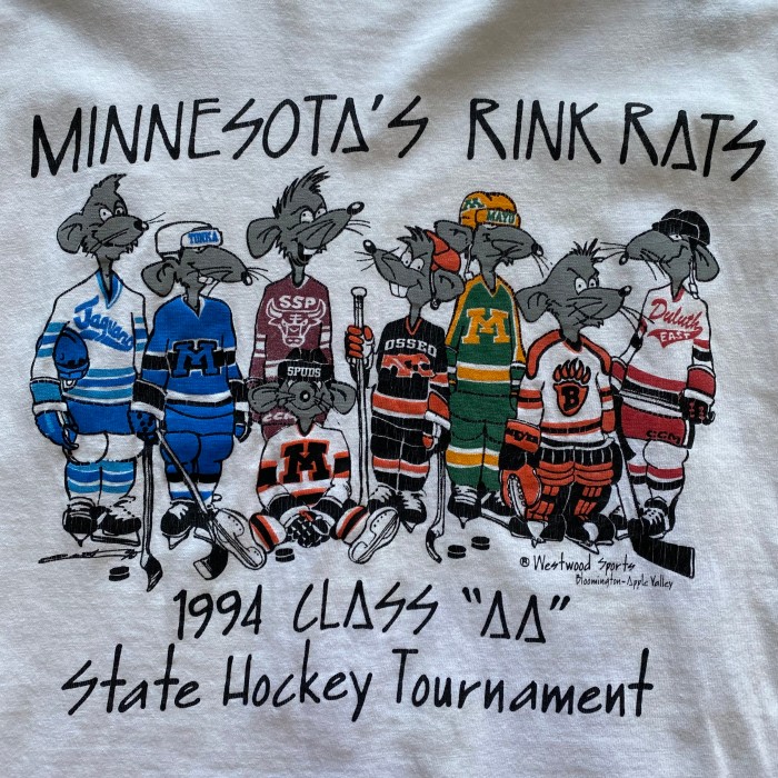 90's USA made / MINNESOTA'S RINK RATS t-shirt アメリカ製 Tシャツ | Vintage.City 빈티지숍, 빈티지 코디 정보