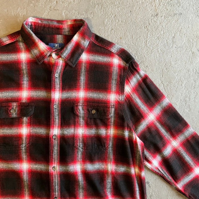 geoge ジョージ flannel ombre check l/s shirts フランネルオンブレチェックシャツ | Vintage.City 빈티지숍, 빈티지 코디 정보