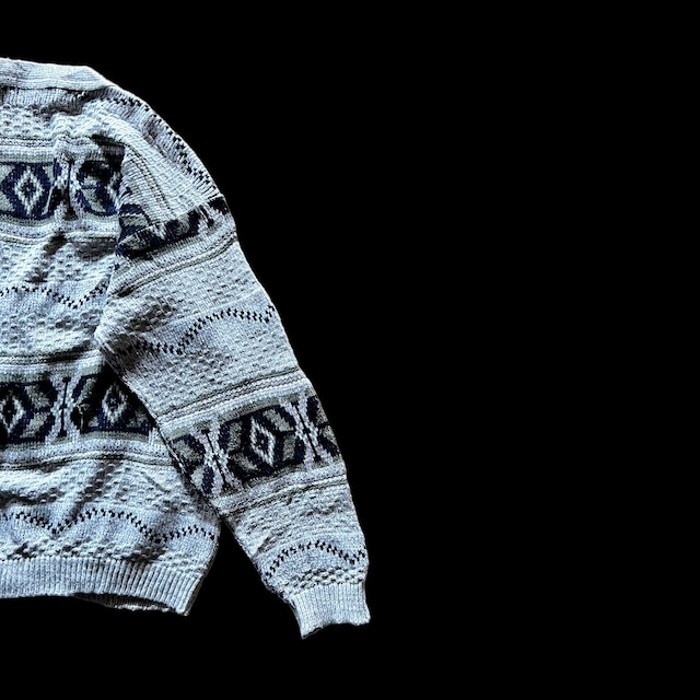 e16/GRENADIER/カナダ製/design knit/cardigan/long sleeve/tops/gray color/men's/sizeM US 柄ニット デザインニット トップス メンズM | Vintage.City 古着屋、古着コーデ情報を発信