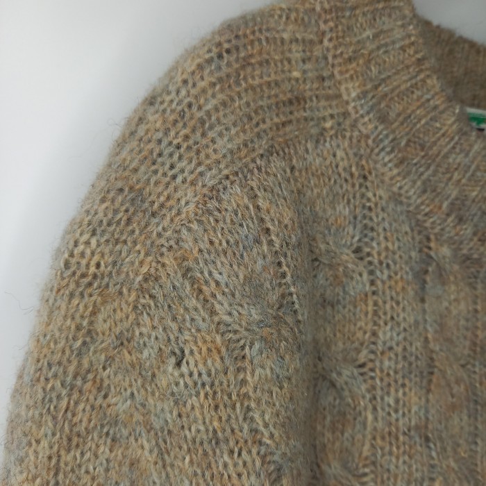 70s　アイゾッド　ラコステ　ニット　ケーブル編み　刺繍　糸巻きタグ　ベージュM | Vintage.City 빈티지숍, 빈티지 코디 정보
